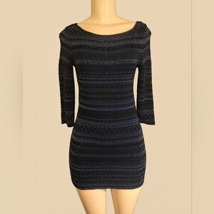 White House Black Market XS Metallic Knit Bodycon Mini Dress